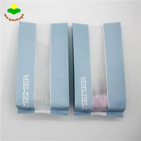 Sachets d'emballage personnalisés imprimés avec fenêtre transparente, scellés sur trois côtés, avec fermeture éclair supérieure et en matériaux PET/AL/PE
