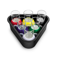 Jeu à boire en verre de 6 tasses avec 6 tables à boules et billard en verre pour les fêtes et la cuisine Accessoires de bar