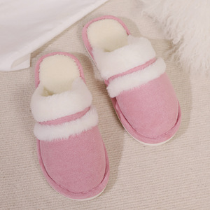 Chaussons d'intérieur en coton épais pour femmes, nouveaux, en peluche, confortables et antidérapants pour l'hiver, l'été et l'automne - Product Image 6
