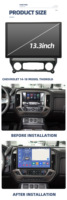 Autoradio GPS Android 2 Din 13,3 pouces pour Chevrolet Silverado GMC Sierra 2014-2018, montage sur tableau de bord, GPS intégré