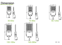 Lampadaire LED intelligent d'extérieur avec capteur de mouvement, étanche IP66, alimentation CA, corps en acier inoxydable, garantie 5 ans