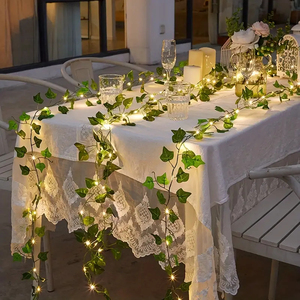 Guirlande de feuilles de lierre artificielles avec <span class=keywords><strong>lumières</strong></span> LED féériques pour la décoration de la maison, de la chambre, <span class=keywords><strong>des</strong></span> murs, <span class=keywords><strong>des</strong></span> mariages, <span class=keywords><strong>des</strong></span> fêtes, <span class=keywords><strong>des</strong></span> événements, <span class=keywords><strong>des</strong></span> jardins hawaïens - Product Image 3