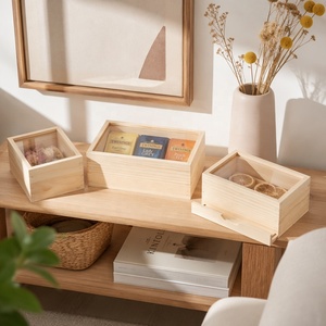 Scatola in Legno Vuota di Lusso Personalizzabile con Logo, Grande, Non Finita, con Coperchio Scorrevole in <span class=keywords><strong>Vetro</strong></span> e Parte Superiore <span class=keywords><strong>Trasparente</strong></span> in Acrilico - Product Image 3