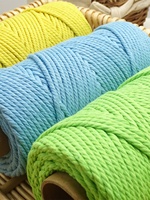 Fil de coton macramé pour bricolage corde tressée à la main 4mm 4 brins kit de matériel de corde tissé à la main coloré pour le tissage de tapisserie de vêtements