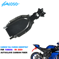AKOSO 100% Fibre de Carbone Pré-imprégnée Autoclavée Sèche Carénages Arrière et Plateau Inférieur pour Moto Yamaha R9 2025-2027+