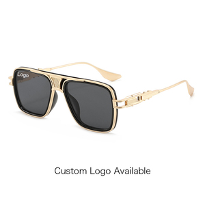 Lunettes de soleil SPUKA HR5660 de luxe rétro à double pont en alliage, verres dégradés 2026, protection UV400, logo personnalisé - Product Image 1