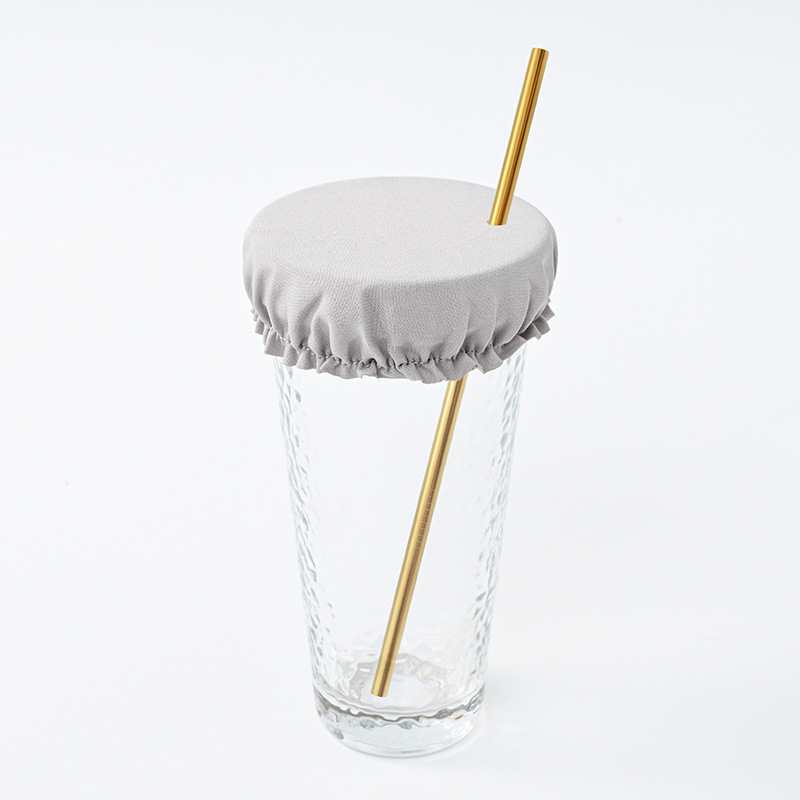 Tapa de taza - tela gris de doble cara