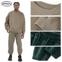 Ensemble de survêtement molletonné épais 350g pour homme, coupe oversize, avec logo personnalisé, pour la vente en gros, usage quotidien décontracté, automne-hiver