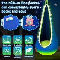 Hamac suspendu moderne pour enfants avec lumières LED, pliable, en coton, avec coussin gonflable pour une utilisation en intérieur et en extérieur, pour la chambre à coucher, le parc