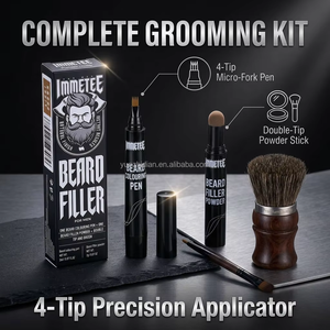 Kit Crayon à <span class=keywords><strong>Barbe</strong></span> <span class=keywords><strong>Homme</strong></span> Longue Durée Fini Naturel, Anti-Transpiration, pour Remplissage de <span class=keywords><strong>Barbe</strong></span> et Réparation de Moustache, Brun Noir, Outils de Toilettage - Product Image 5