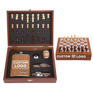 ขวดเหล็กสแตนเลส Xdh722 ปรับแต่งโลโก้ได้ ของขวัญส่งเสริมการขาย ขวดเหล้าวิสกี้ขนาด 6 ออนซ์ หุ้มหนัง PU พร้อมชุดกรวย - Product Image 1