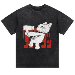 Camiseta Unisex Extra Grande al por Mayor, 100% Algodón, 300 Gsm, Lavado Ácido Vintage, Impresión DTG Personalizada, Estilo Urbano para Hombre - Product Image 5