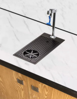 Évier de cuisine double en acier inoxydable 304 fait main, installation en surélevé, avec un ensemble de lave-tasses inclus.