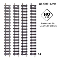 QS personnalisé chemin de fer jouet 4 pièces 1:87 HO échelle Simulation G1 droite courbure Rail modèle Miniature Train piste jouets pour enfants jouer