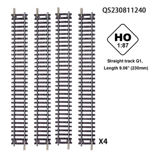 QS personnalisé chemin de fer jouet 4 pièces 1:87 <span class=keywords><strong>HO</strong></span> échelle Simulation G1 droite courbure Rail modèle Miniature Train piste jouets pour enfants jouer - Product Image 2