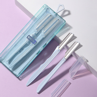 LMLTOP Couteau à sourcils professionnel réutilisable à pointe inclinée, rasoir facial en acier inoxydable à micro-intervalle SY344, vente chaude