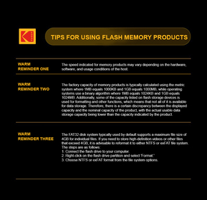 การ์ดหน่วยความจำ KODAK 32GB TF สำหรับโทรศัพท์มือถือและการบันทึกวิดีโอ 4K Ultra HD - Product Image 6