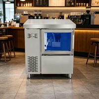 Machine à glaçons électrique commerciale entièrement automatique en acier inoxydable 304 avec arrêt automatique 50x70x80cm pour les bars et les salons de thé