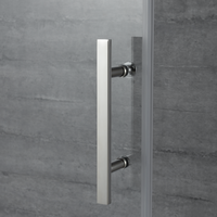 Paroi de douche en verre pivotant Foshan, aluminium, 6 mm carré, avec cadre, sur mesure, salle de bain d'hôtel