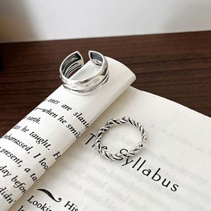 S925 Sterling Silver Twisted <b>Ring</b> For Women Adjustable <b>Opening</b> Stackable Fashion Jewelry Gift Geometric Design - Product Image 2