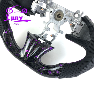 Volant de voiture en fibre de carbone forgé sur mesure avec des fragments violets pour Infiniti Q50 Q50L Q50s Q60 Q50 Style de course Red-sport - Product Image 3