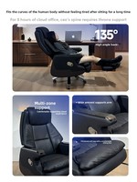 Chaise de bureau moderne réglable en acier et en aluminium Chaise d'ordinateur réglable en hauteur en cuir synthétique pour la haute direction