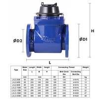 Meter Air Woltman Lepas Pasang DN50-DN150 Tipe Flens Besi Cor untuk Air Dingin dengan Output Pulsa Kabel ISO4064 OEM Dapat Disesuaikan
