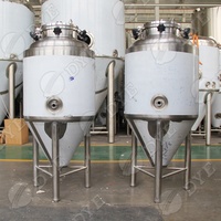 Cuve de fermentation conique à double paroi en acier inoxydable 304/316 avec chemise de refroidissement au glycol et trappe latérale/supérieure pour la production d'alcool à domicile et sur petite échelle