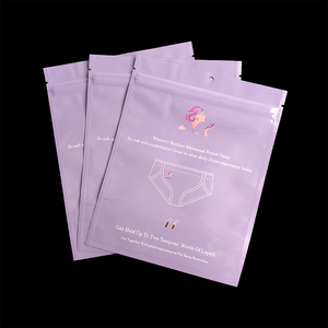 Bajo MOQ personalizado impreso servilleta sanitaria bolsa de embalaje de plástico bolsa plana cremallera para ropa interior <span class=keywords><strong>calzoncillos</strong></span> Pantalones de seguridad - Product Image 1