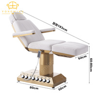Table à cils moderne blanche la plus vendue Lit facial à message de base en acier inoxydable doré pour salon de beauté