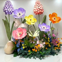 Décoration de scène de mariage Alwaysbloom, fleurs en soie géantes haut de gamme, pivoines et bleuets réalistes, Saint-Valentin