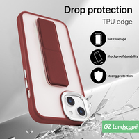 Vente en gros de couverture de support pliable de téléphone portable personnalisé boutons galvanisés poignée de doigt étui de téléphone portable antichoc mat doux