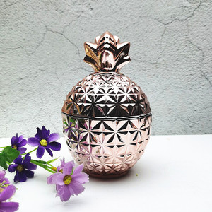 Portavelas de cristal de piña para boda, frascos de vidrio para velas con tapas - Product Image 5