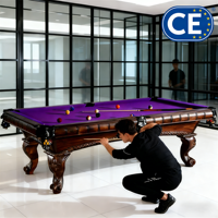 Table de billard 9 pieds en bois massif et ardoise de Jiujiang, artisanat de sculpture rétro, qualité tournoi, couleur personnalisable, pour usage domestique