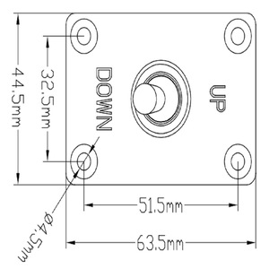 Interrupteur à bascule pour panneau en aluminium 25 mm, réglage de trim de bateau haut/bas, SPDT 12V 10A, borne à vis métallique, IP40 - Product Image 4