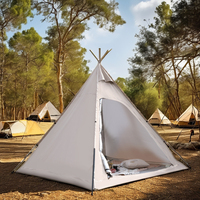 Haute qualité 210D Oxford tissu indien tente Camping extérieur pointu tente 3-5 personnes famille Camping tente