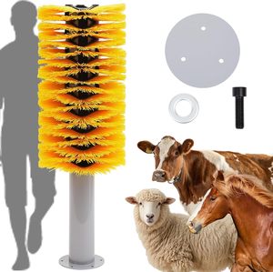 Brosse à gratter pour bétail, grande brosse à gratter pour vaches, brosse à gratter auto-nettoyante avec <span class=keywords><strong>kit</strong></span> d'installation au sol pour bovins et chevaux - Product Image 3