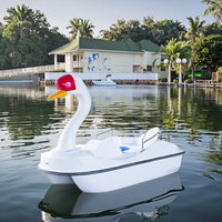 Ensemble combiné de bateau à rames à pédales à grande vitesse pour 7 personnes avec moteur hors-bord, ponton gonflable, équipement de pêche et de jeux aquatiques