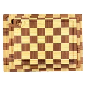 Bamboo Two Color Vertical Cutting Board 3 Piece <b>Set</b> Checkerboard Pattern Fruit Vegetable Chopping Block Rectangle Household Use - Product Image 2