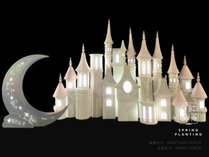 <strong>Wedding</strong> Dackdrop Stage Decor Castle With Light Banquet Hall <strong>Wedding</strong> Castle for <strong>Wedding</strong> <strong>Decorations</strong> - Product Image 2