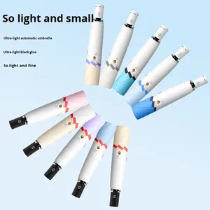 Paraguas de Viaje Ultraligero y Moderno, Totalmente Automático, Plegable en Tres Secciones, con Botón de Apertura Automática y 6 Varillas - Product Image 1