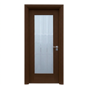 Puerta Interior Moderna de Madera Sólida Golden Aero con Panel de Vidrio Esmerilado para Dormitorio o Apartamento, Superficie Acabada, Apertura Manual GA-01G - Product Image 2