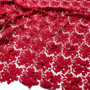 Tissu en dentelle soluble dans l'eau, nouvelle dentelle à gros cordon avec applique, tissu Aso Ebi, élégant et confortable pour robe de mariée pour femmes - Product Image 5