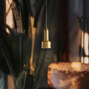 Nordic Style Single Head <b>Small</b> Pendant Light Retro All-Copper <b>Bar</b> Counter Dining Room Lamp Long Cord Creative American Style for - Product Image 1