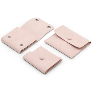 FANXI China Custom pink Durable Microfiber Jewelry Gift Bag with Button Ring Earrings Bangle Storage Package Jewelry <b>Pouch</b> - Product Image 1