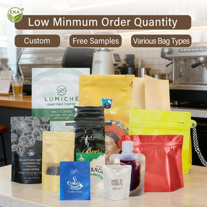 Custom Printed Glossy Metallic Finishing <strong>Zip</strong> Lock Block Bottom <strong>Pouch</strong> 250g 500g Food Plastic Bag Roasted Coffee Packaging - Product Image 5