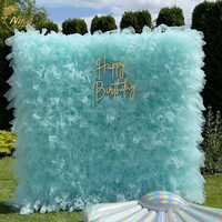 NIKA Rideau de fond en tulle rose pour baby shower, mur de fleurs en maille pour mariage, fête d'anniversaire et événements