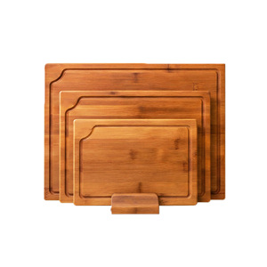 Bamboo Cutting Board <b>Set</b> Of 3 With Juice Groove For Meat Vegetables Fruits Kitchen Use - Product Image 5