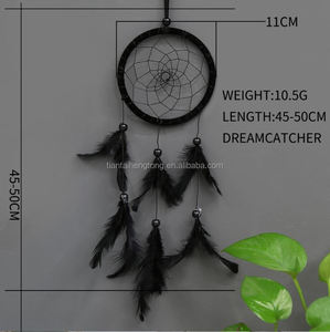 <span class=keywords><strong>Attrape</strong></span>-rêves décoré de perles de bois noir de 4.3 ', tenture murale <span class=keywords><strong>pour</strong></span> la maison, pédant décoratif de bureau, cintre de voiture - Product Image 6