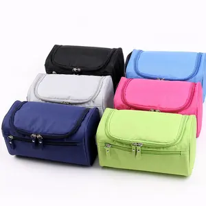 Hot selling oval large capacity waterproof travel small men's hanging toiletries storage and makeup bag